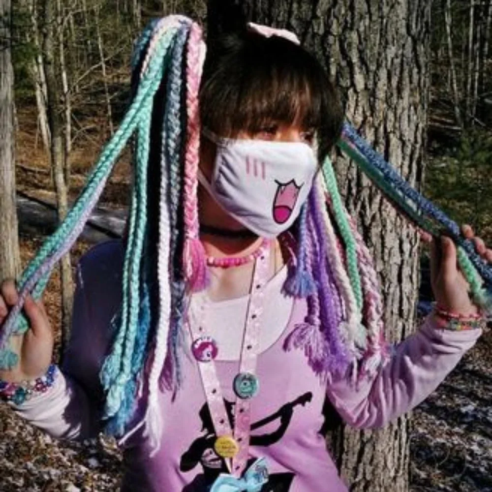 Unique Kawaii Punk Styled Pastel Hair Braids